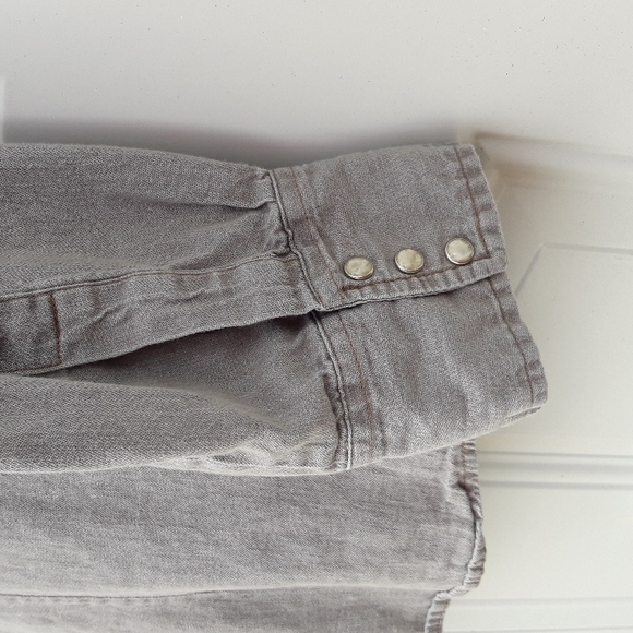 Women's Wrangler Shirt Gray Denim Large - Picture 8 of 12
